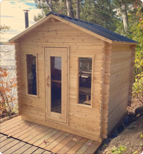 8X8 Sauna Cabin Exterior