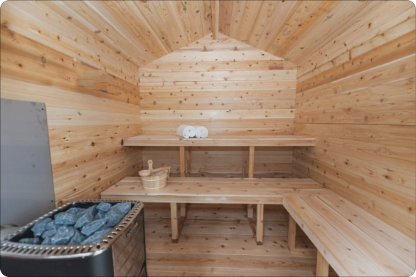 Inside Sauna Cabin
